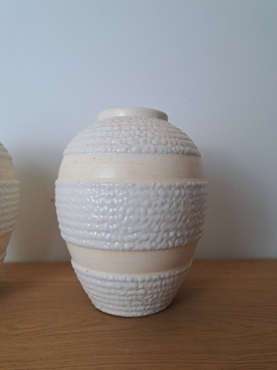 Odyv , Paire De Vases , Céramique Art Déco , XX°. -photo-3