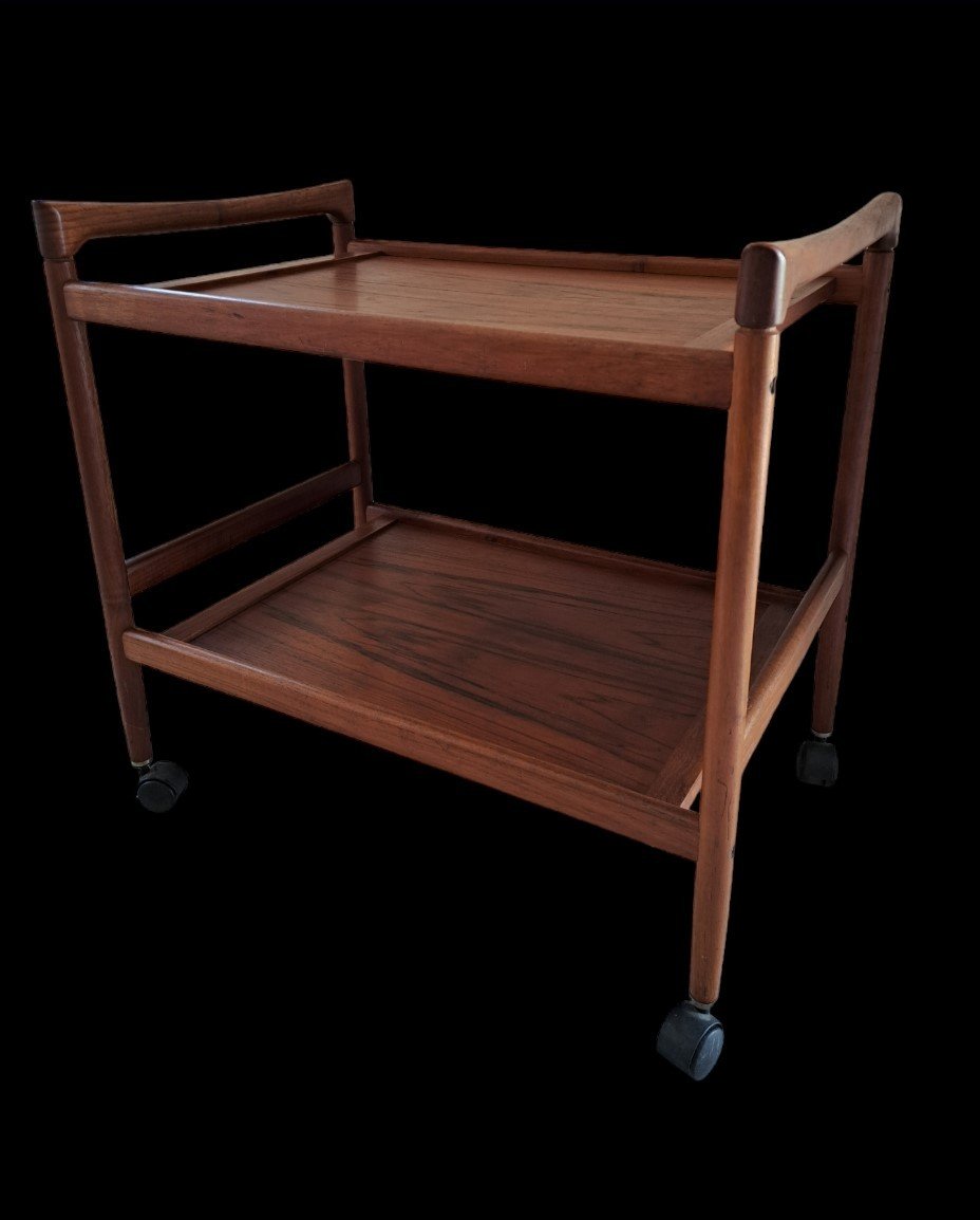 Dyrlund, Denmark, Rolling Table, Teak, Year 1970.  