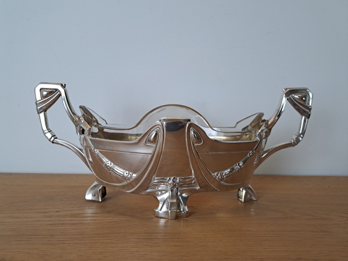 Germany, Planter, Sterling Silver And Glass Verrine, Jugendstil, Early 20th Century. 