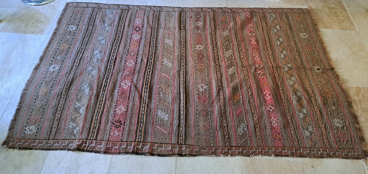 Grand Tapis Kilim , Laine , XX°. 