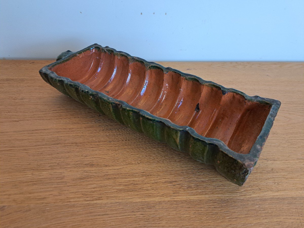 Cake Mold, Glazed Terracotta, 19th Century.  -photo-2