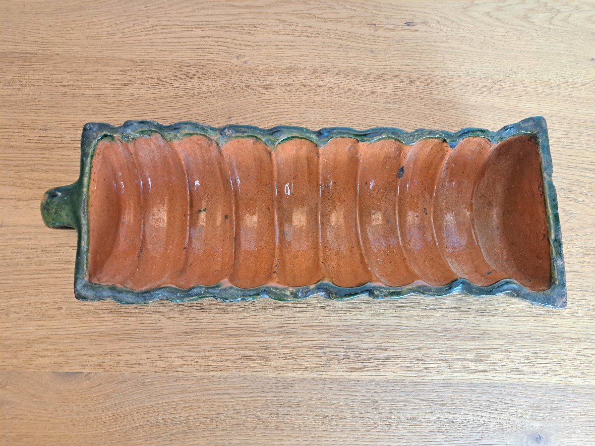 Cake Mold, Glazed Terracotta, 19th Century.  -photo-3