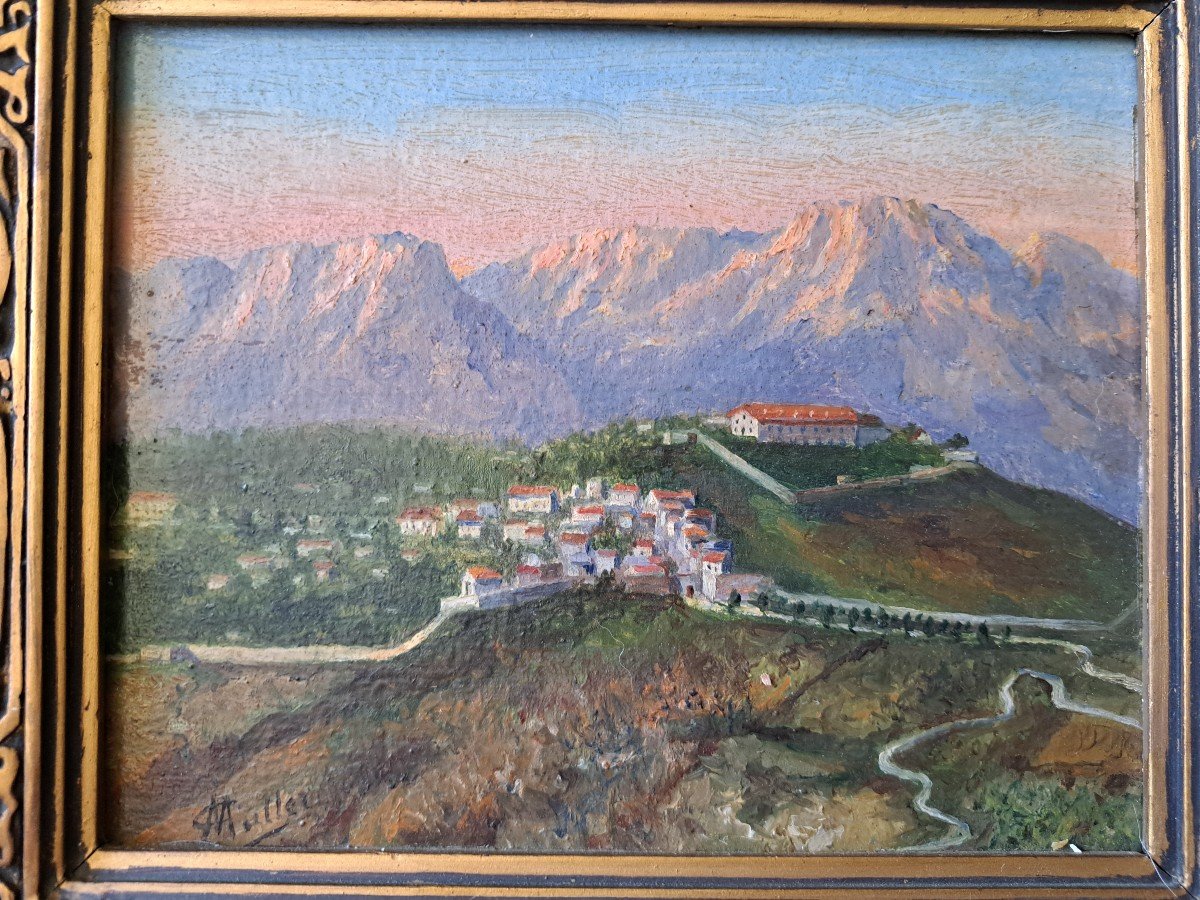 C.muller , Vue d'Algérie , Huile Sur Carton , Cadre Astolfi , XX°. -photo-2