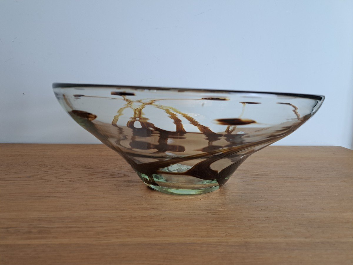 Michèle Luzoro , Grande Coupe En Verre Soufflé , XX°. 