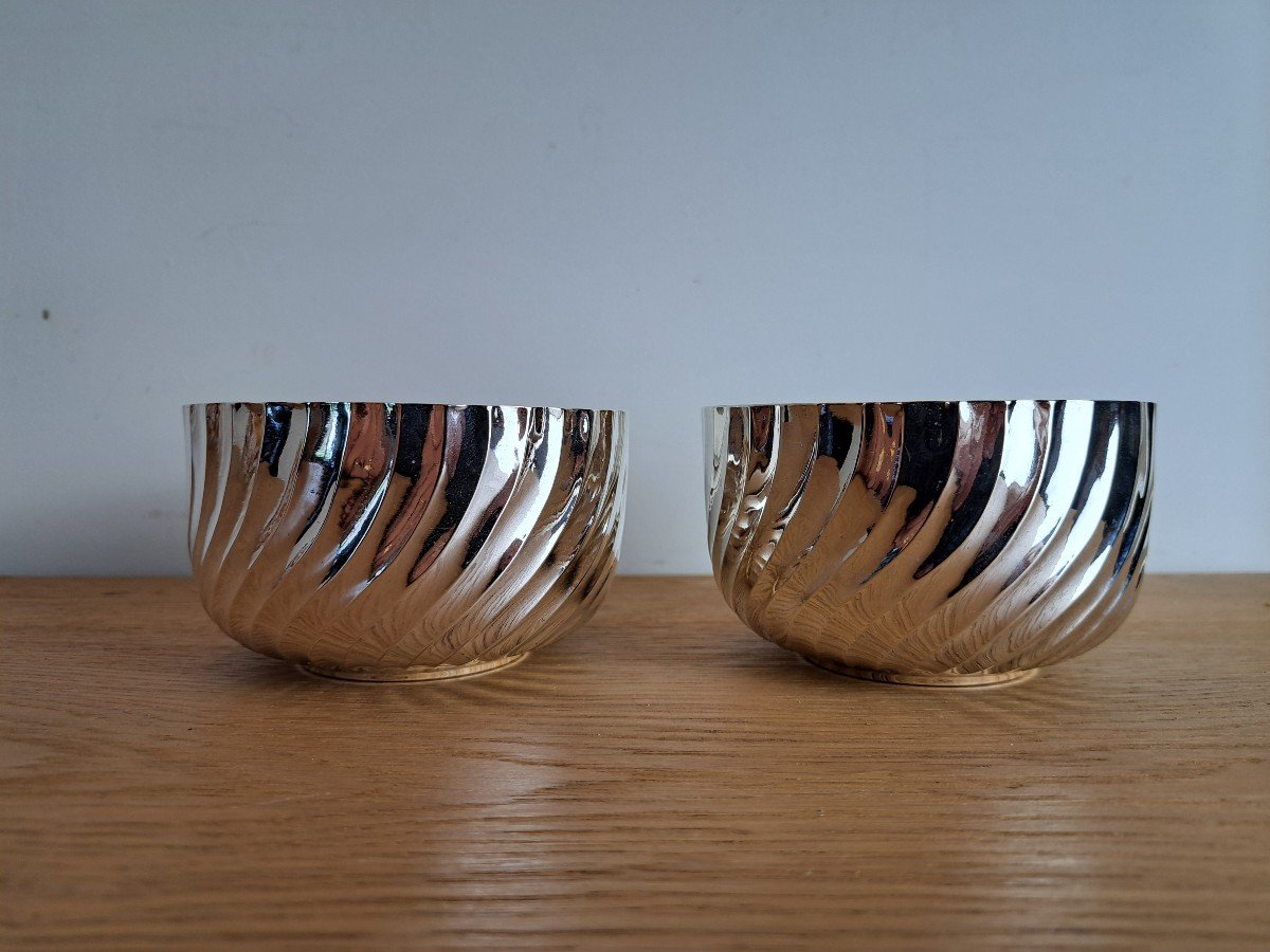 Pair Of Finger Bowls, Solid Silver, Labat And Pugibet, Late 19th Century. -photo-2