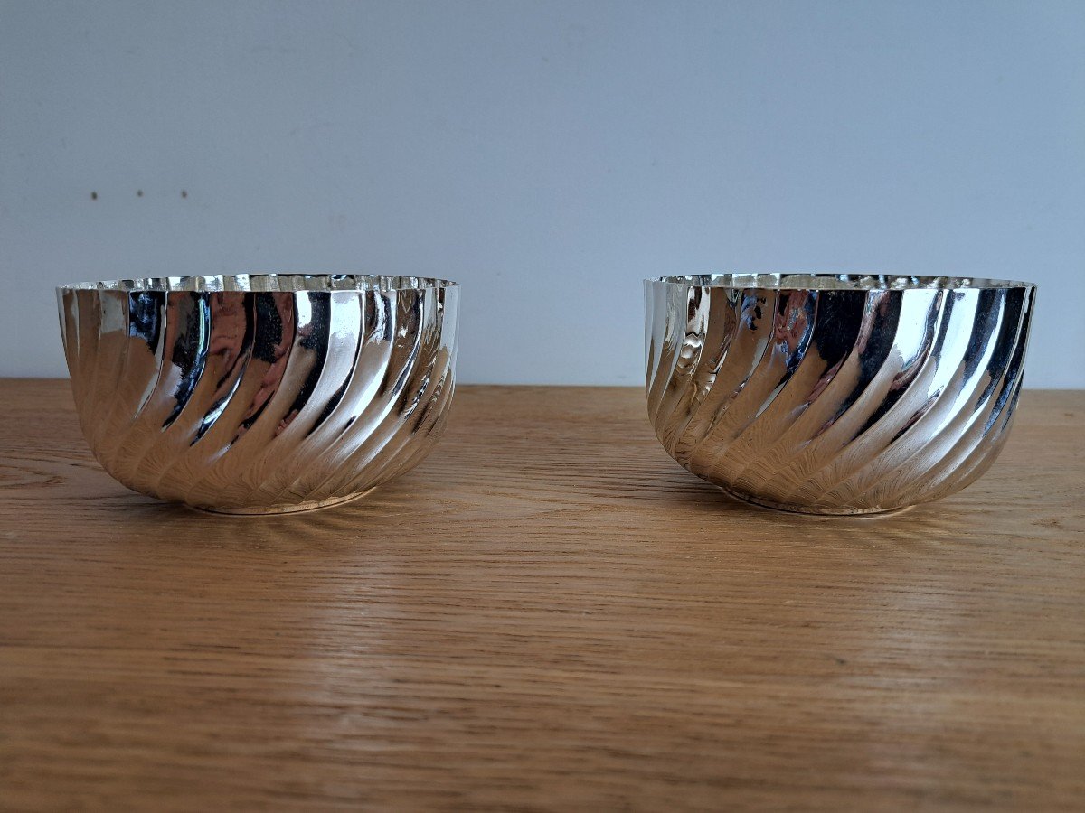 Pair Of Finger Bowls, Solid Silver, Labat And Pugibet, Late 19th Century. -photo-5