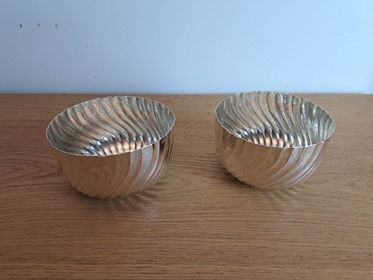 Pair Of Finger Bowls, Solid Silver, Labat And Pugibet, Late 19th Century. -photo-8