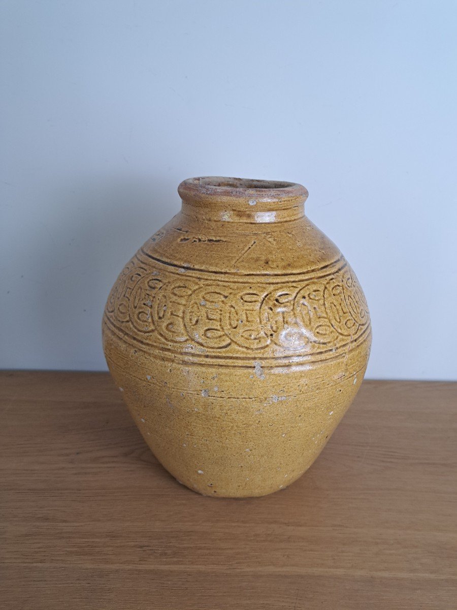 China Or Vietnam, Large Enameled Terracotta Potiche. 