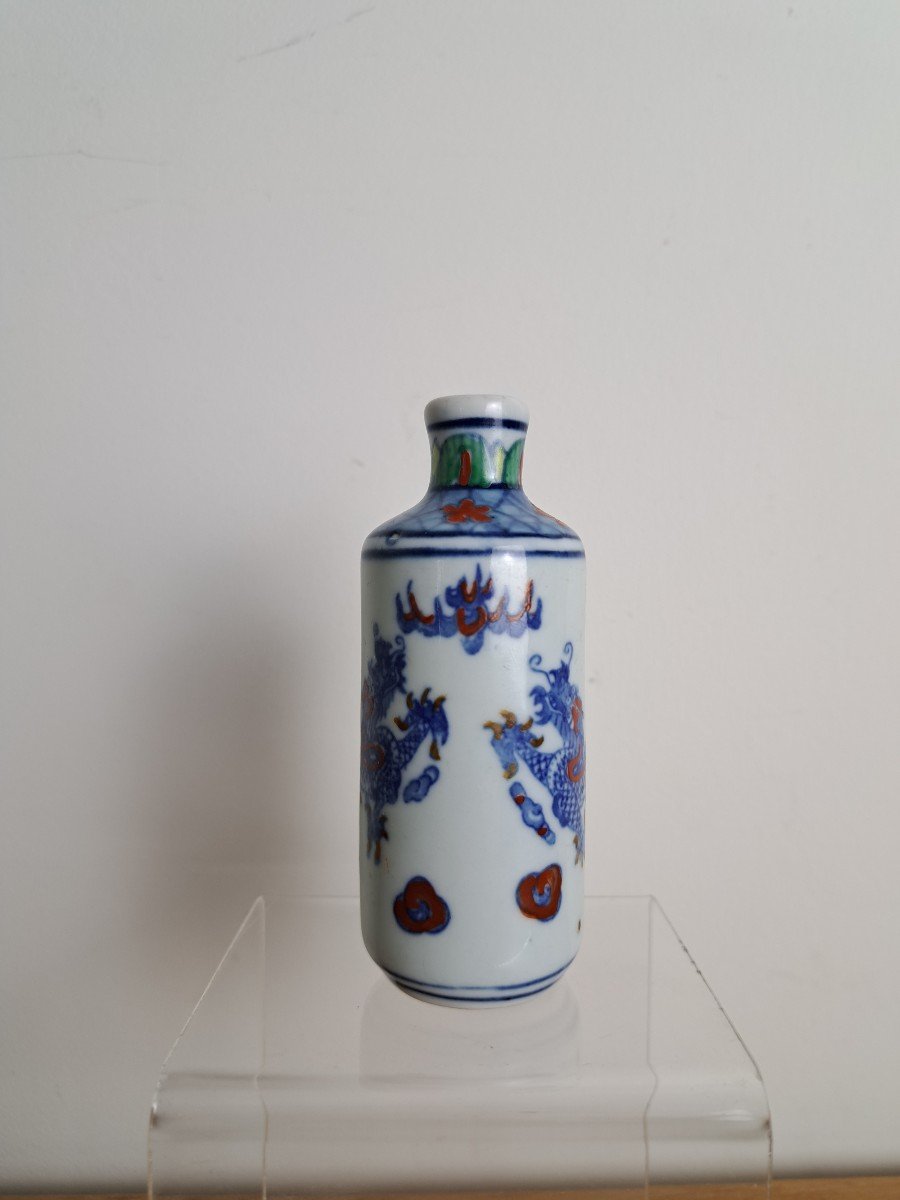 Tabatière Flacon , Porcelaine , Chine , XX°. 