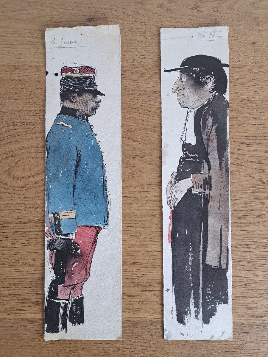 Att à Robert Caumont , La Guerre /la Paix , Dessin , Début XX°. 