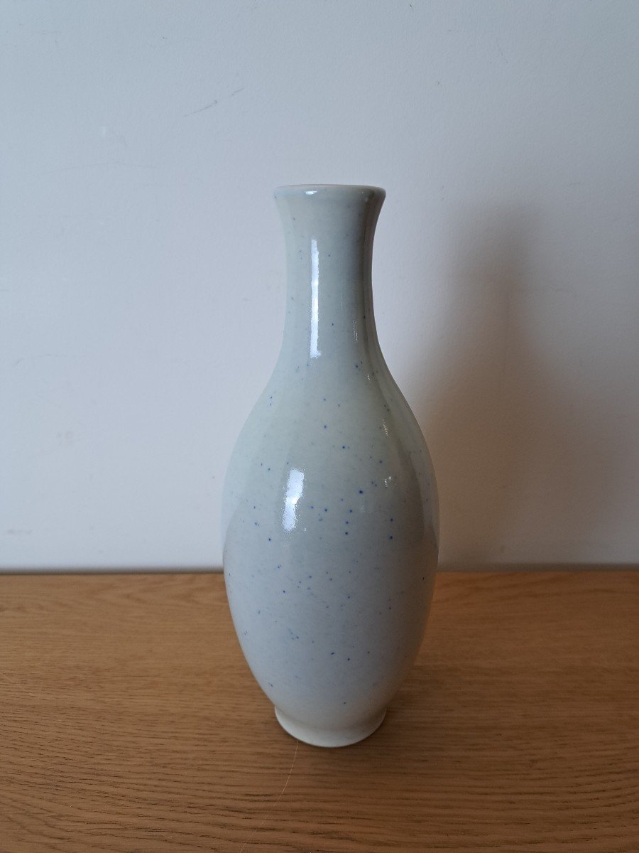 Albert Minot , Vase , Porcelaine émaillée , Signé , XX°. -photo-1