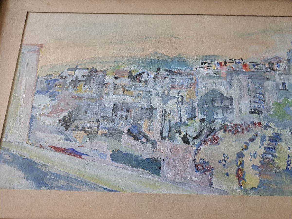 André Bourges, Sitges, Gouache On Paper, 20th Century. -photo-2