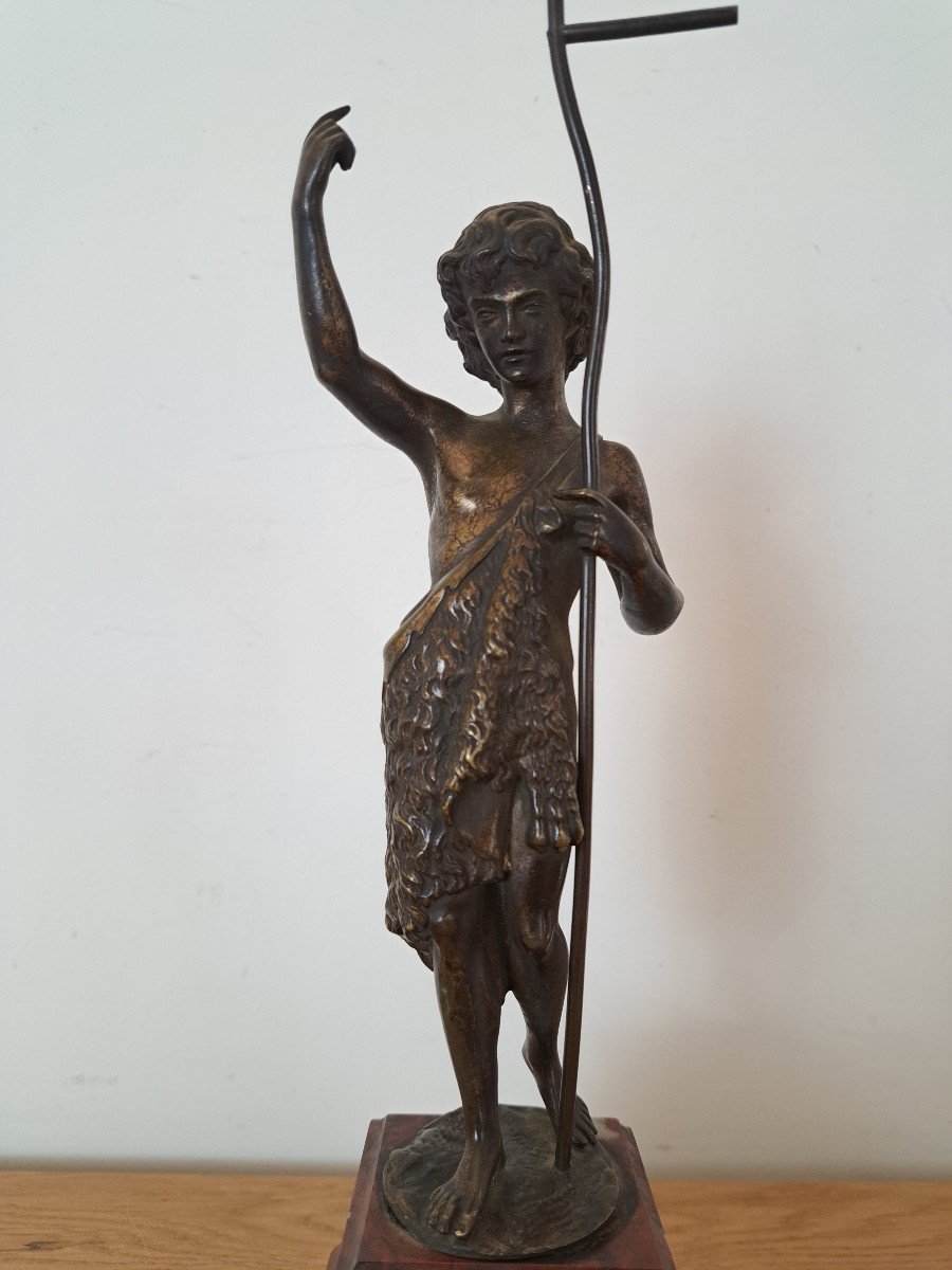 Alexandre Chertier (1825-1890), Saint John The Baptist, Bronze, 19th Century. -photo-3