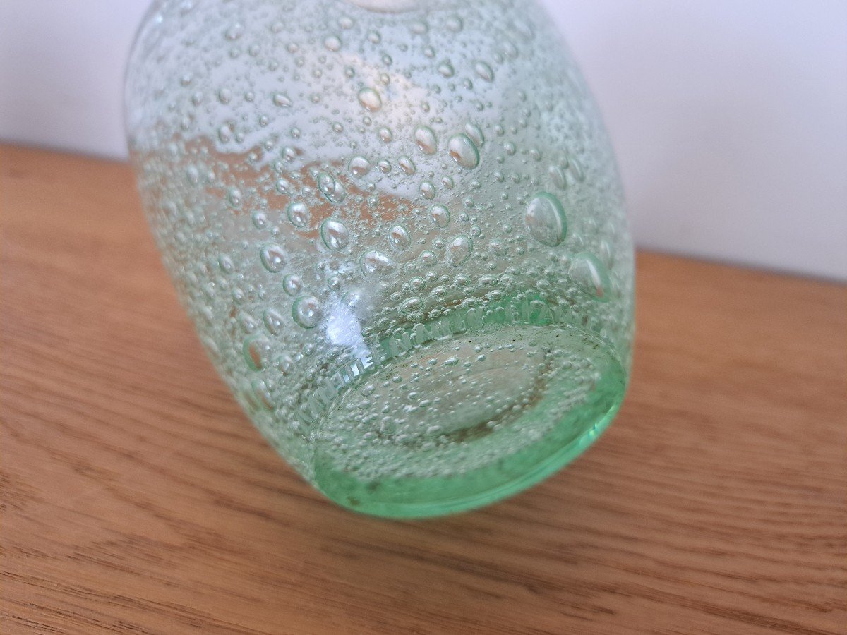 Daum, Nancy, Vase, Bubbled Green Crystal, Circa 1950. -photo-1