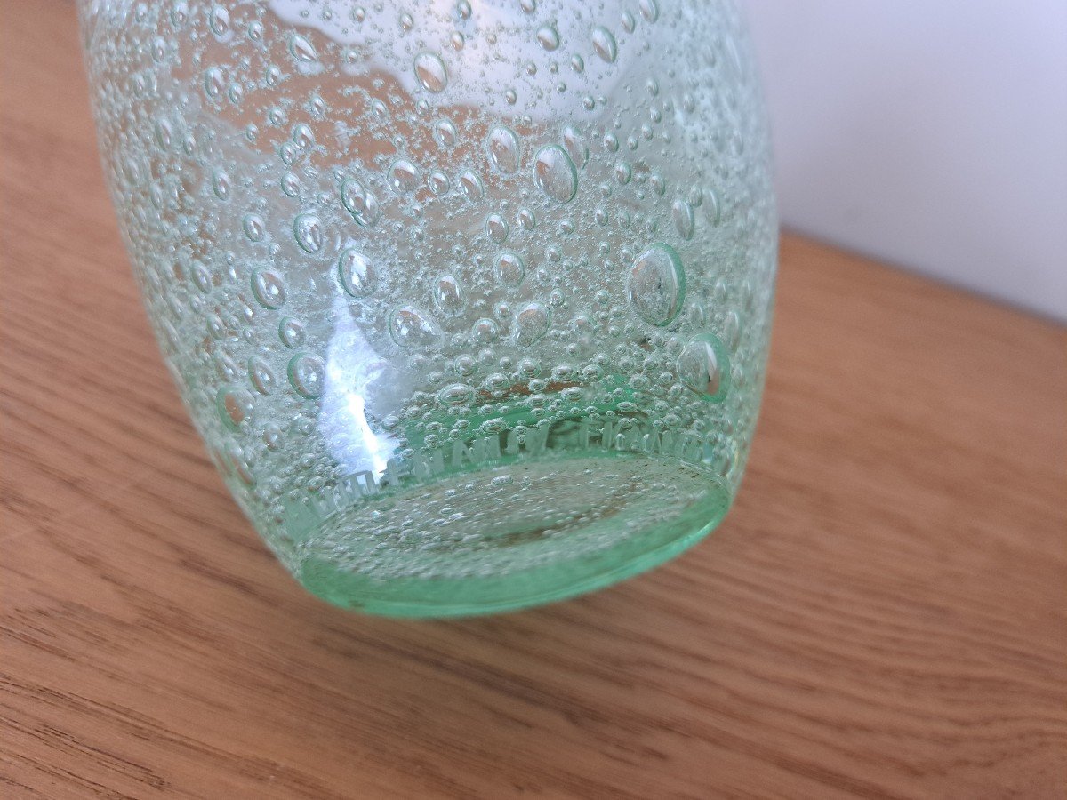 Daum, Nancy, Vase, Bubbled Green Crystal, Circa 1950. -photo-2