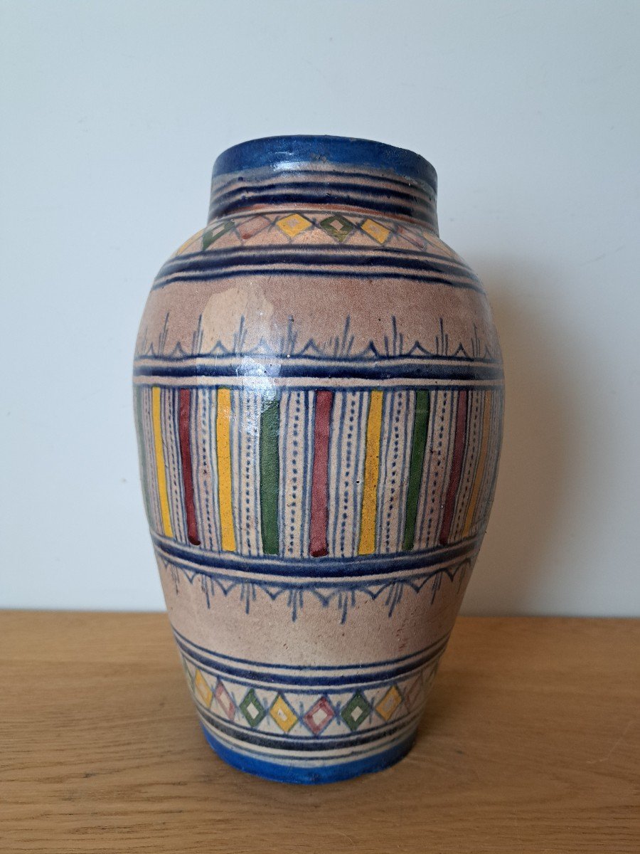 Serghini, Vase, Mille Pattes, Ceramic, Morocco Safi, 20th Century. -photo-2