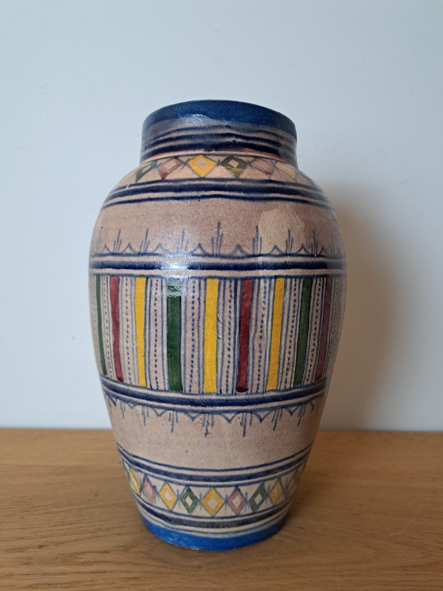 Serghini, Vase, Mille Pattes, Ceramic, Morocco Safi, 20th Century. -photo-3