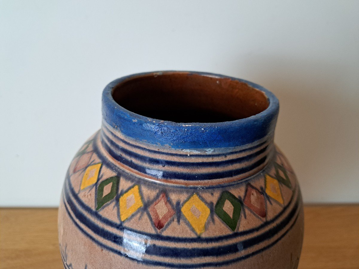 Serghini, Vase, Mille Pattes, Ceramic, Morocco Safi, 20th Century. -photo-3