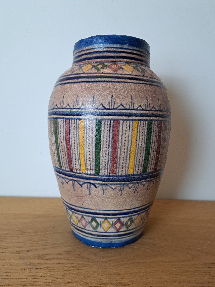 Serghini, Vase, Mille Pattes, Ceramic, Morocco Safi, 20th Century. 