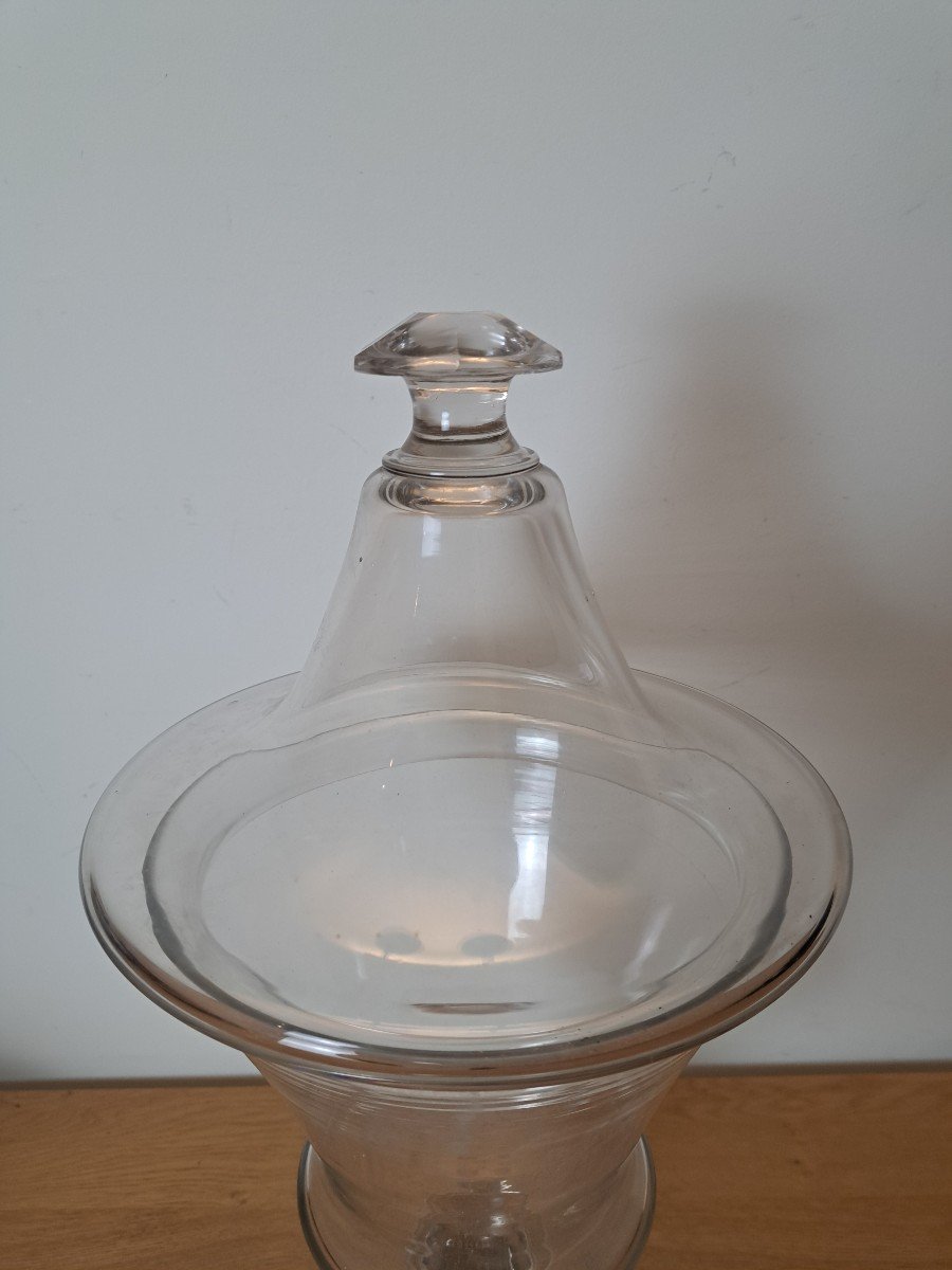 Large Pharmacy Jar, Glass, 19th Century. -photo-4