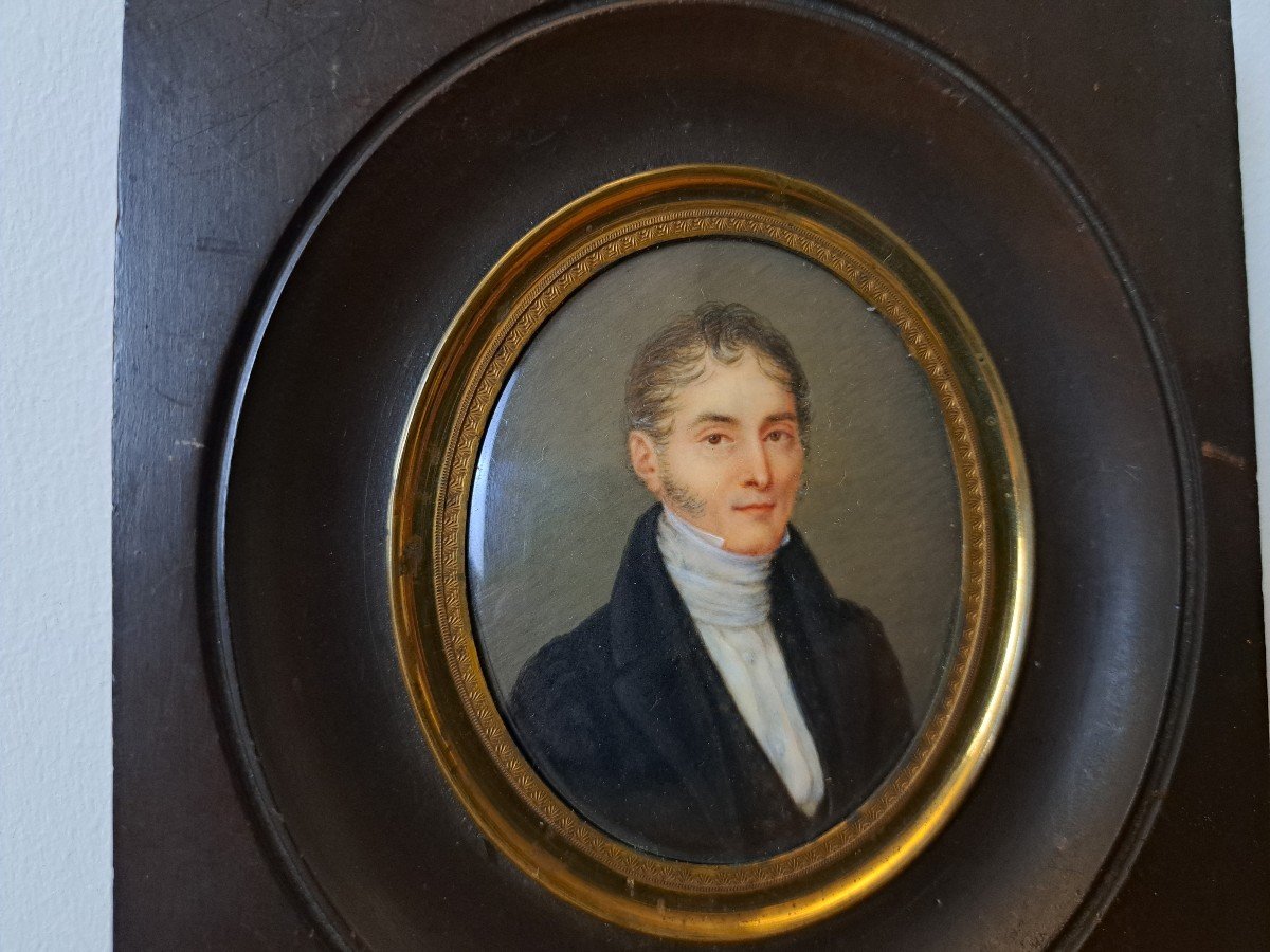 Miniature, Portrait Of A Man Of Quality, Early 19th Century. -photo-2