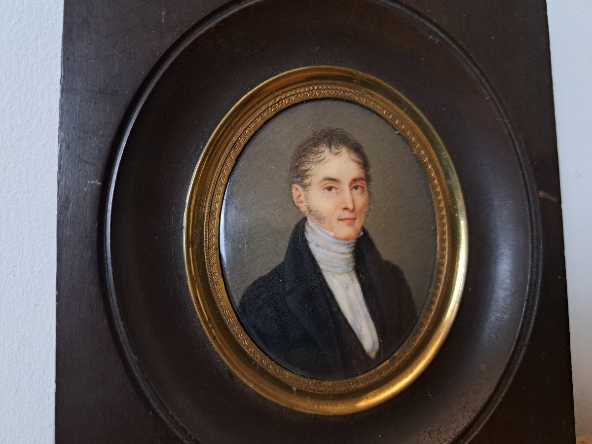 Miniature, Portrait Of A Man Of Quality, Early 19th Century. -photo-2