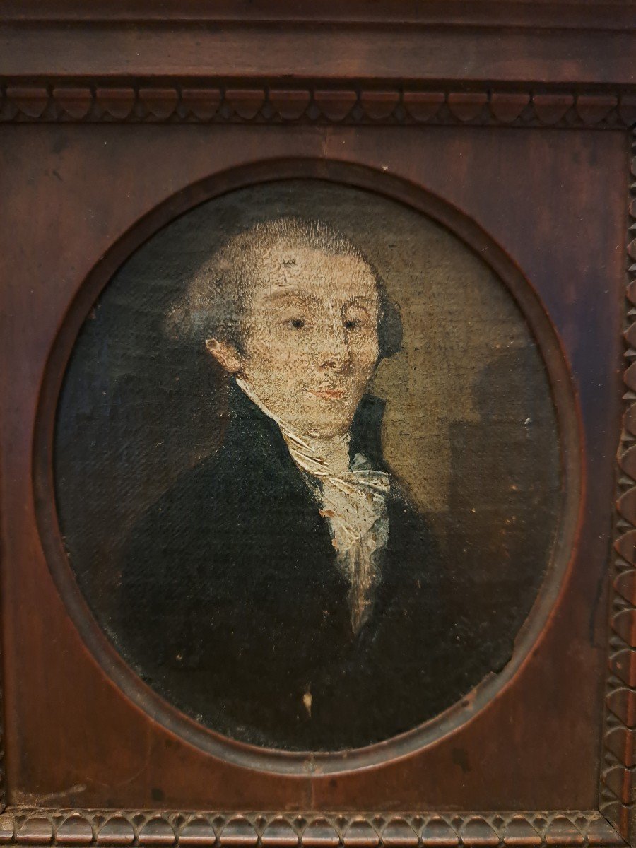 Portrait Of A Man, Miniature, Oil On Canvas, Late 18th Century. -photo-2