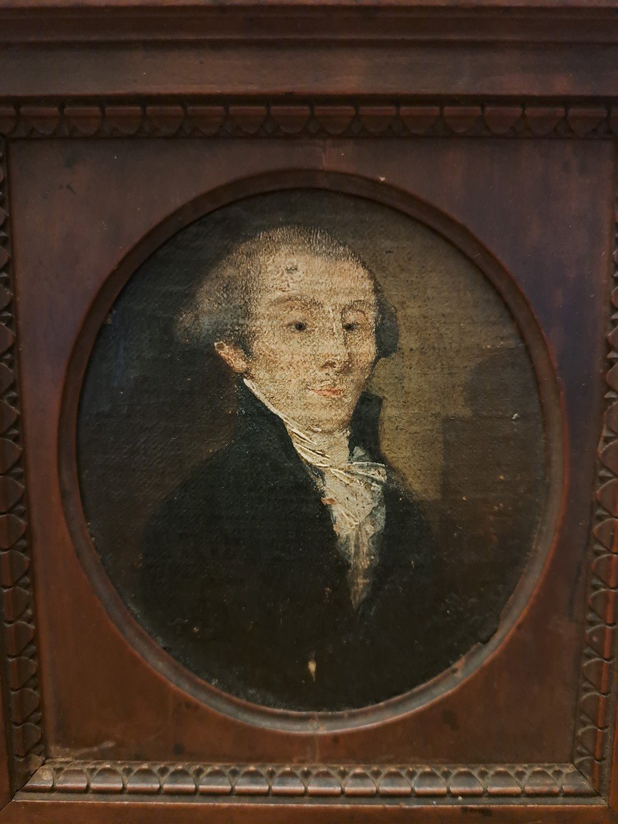 Portrait Of A Man, Miniature, Oil On Canvas, Late 18th Century. -photo-2