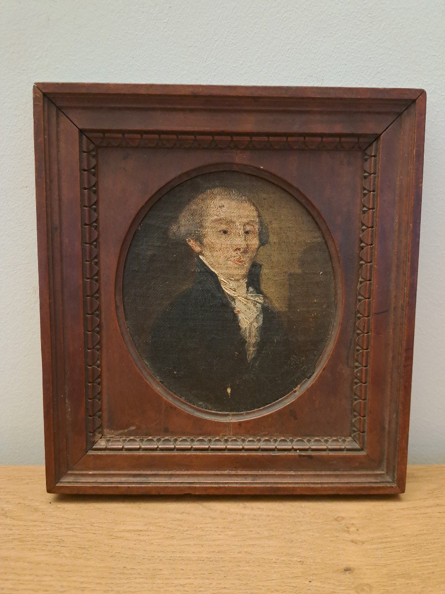 Portrait Of A Man, Miniature, Oil On Canvas, Late 18th Century. -photo-4