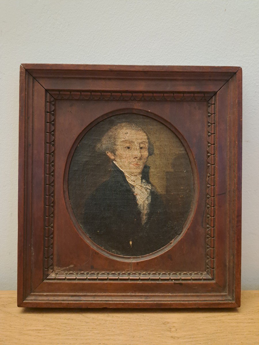 Portrait Of A Man, Miniature, Oil On Canvas, Late 18th Century. 