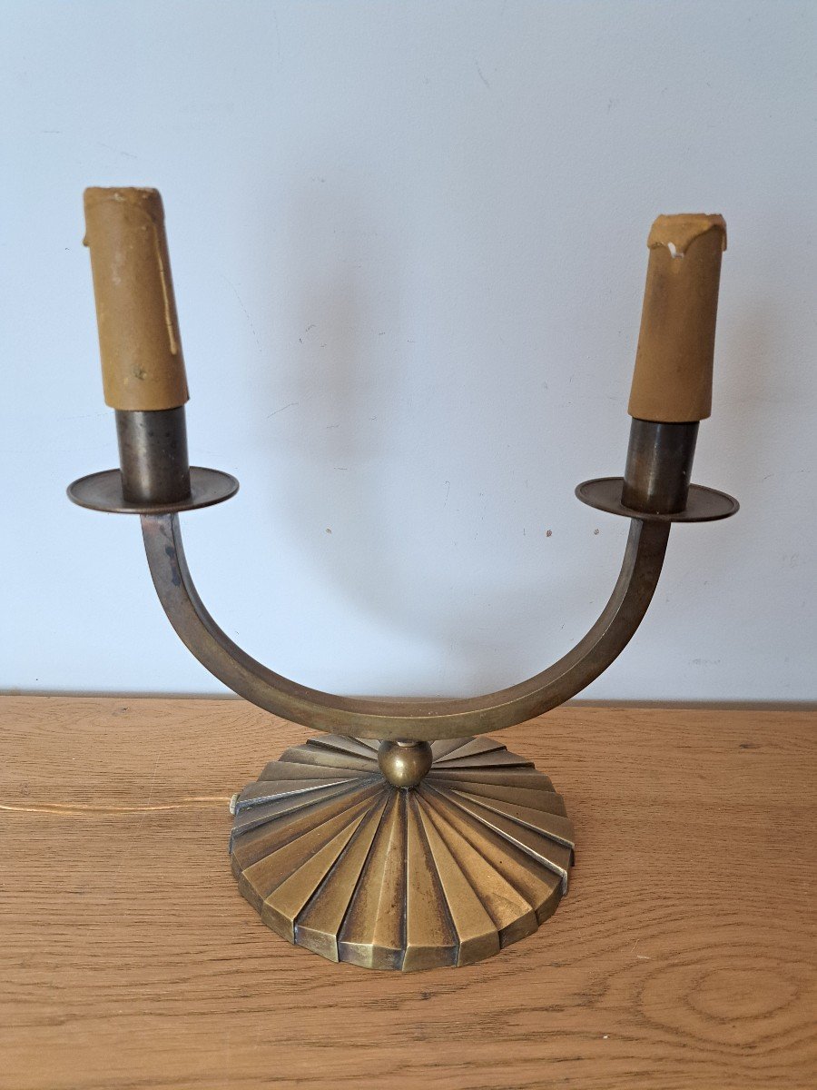 Pair Of Lamps, Modernist, Bronze, Art Deco, 20th Century. -photo-4