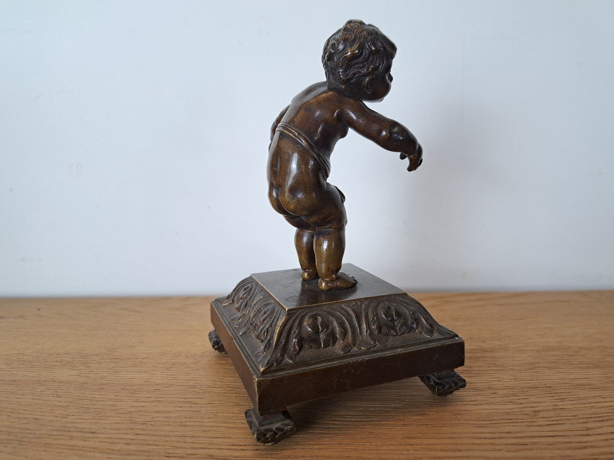 Dlg François Duquesnoy , Putto Debout , Bronze , Fin XIX°.-photo-4