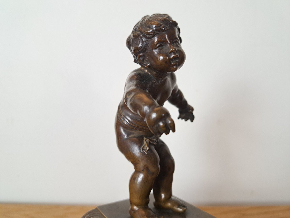 Dlg François Duquesnoy , Putto Debout , Bronze , Fin XIX°.-photo-2