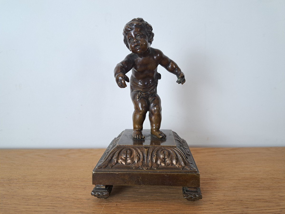 Dlg François Duquesnoy , Putto Debout , Bronze , Fin XIX°.