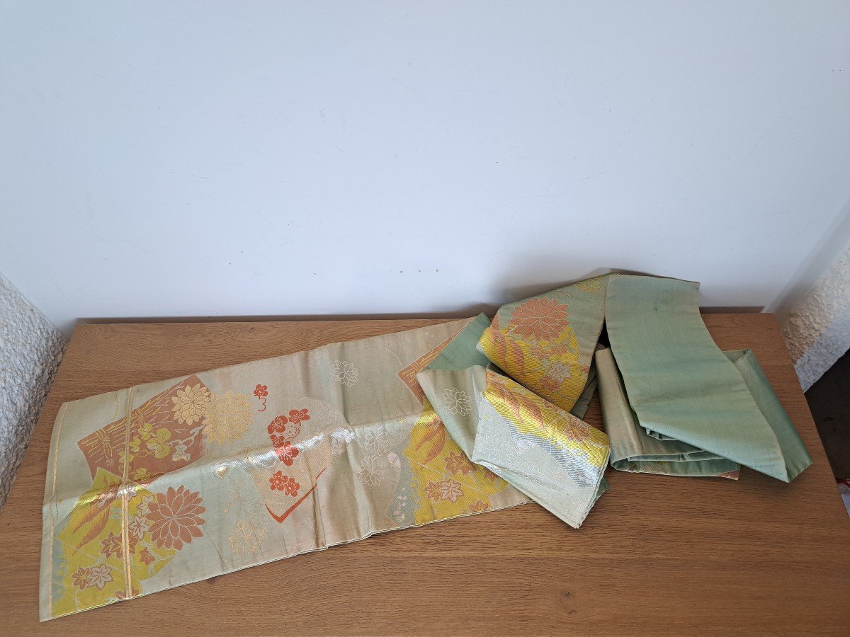 Ceinture De Kimono , Soie Brochée , Japon ,  XX°. 