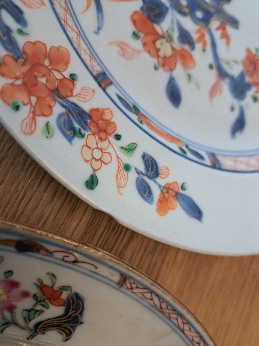 China, East India Company, 9 Porcelain Plates With Imari Decor, 18th Century. -photo-2