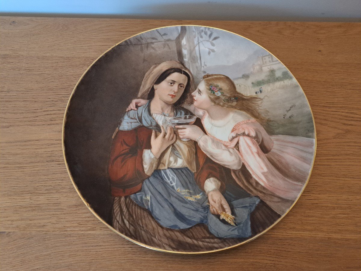 The Harvests, Decorative Dish, Painted Porcelain, 19th Century. 