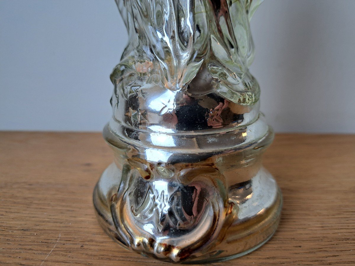 Vierge , Verre églomisé , XIX°. -photo-3