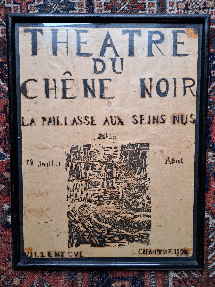 Affiche Théatre Du Chêne Noir , La Paillasse Aux Seins Nus , Papier , 1968. 