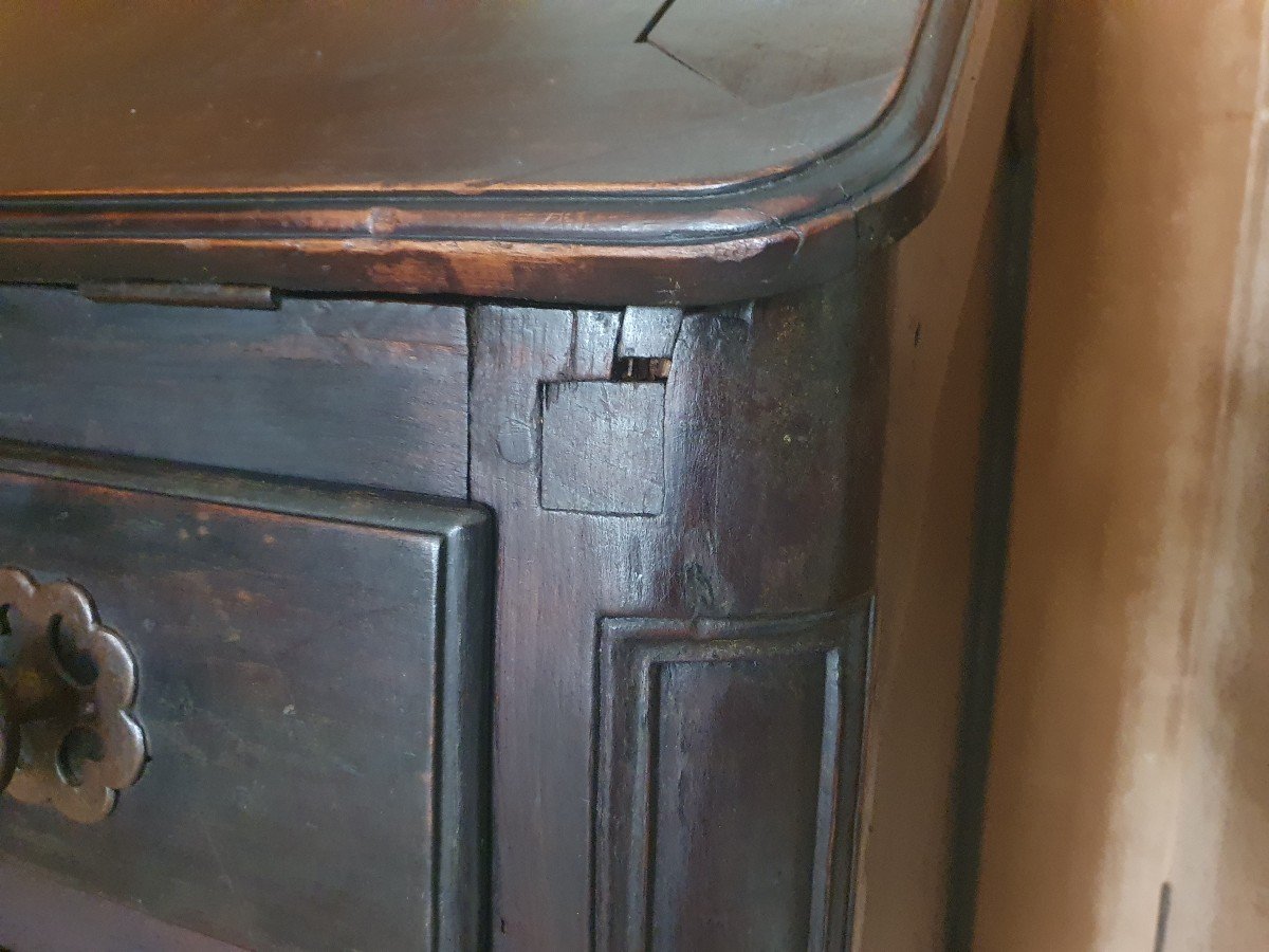 Scriban Chest Of Drawers, Blackened Wood, Louis XV, Late 18th/19th Century.-photo-1