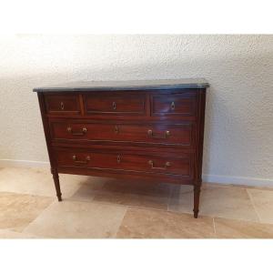 Chest Of Drawers, Mahogany, Louis XVI, Late 18th Century/early 19th Century.