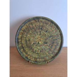 La Grange Aux Potiers, Decorative Round Dish, Ceramic, Year 50/70.