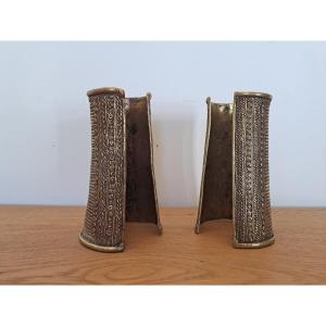 Pair Of Leggings, Bronze Or Brass, Africa, Late 19th/early 20th Century.