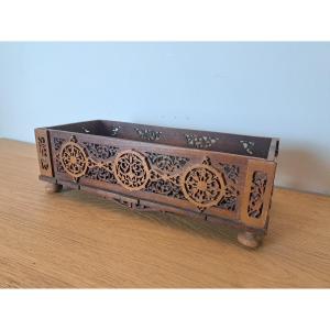 Table Planter, Openwork Wood, Napoleon III, 19th Century.