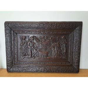 “the Nativity” Panel, Carved Oak, Normandy, Early 17th Century. 