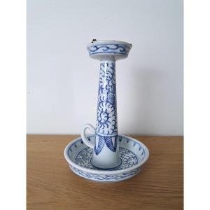 China, Temple Candlestick, Porcelain, 19th Century. 