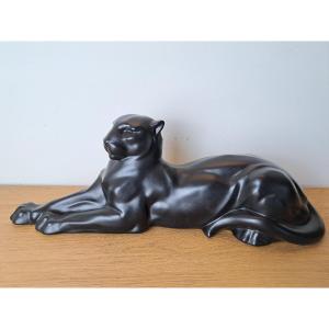 Panther, Ceramic, Art Deco, 20th Century. 