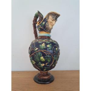 Attributed To Thomas Sergent, Large Ewer, Glazed Earthenware, 19th Century. 