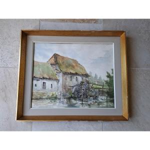 Bruskin Jules, Moulin De Sluse, Watercolor, 20th Century. 