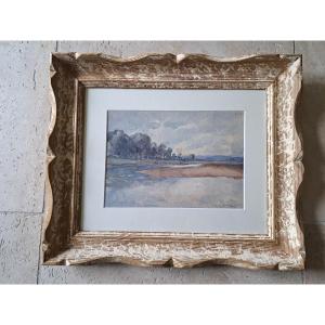 Guyot, Banks Of The Loire, Roanne, Watercolor, Early 20th Century. 